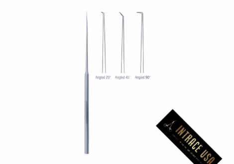 Barbara Micro Ear Pick - Surgical Grade Stainless Steel 90 Degree Angled Microsurgical Instrument - Intrace USA