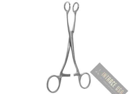 Collin Tongue Holding Forceps - Stainless Steel Fenestrated Surgical Tool for Oral Surgery - Intrace USA