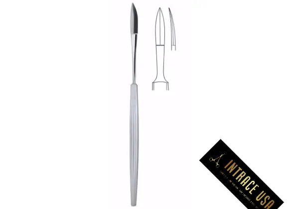 Fomon Rhinoplasty and Nasal Knife - Surgical Grade Stainless Steel Double-Edged Curved Blade Instrument - Intrace USA