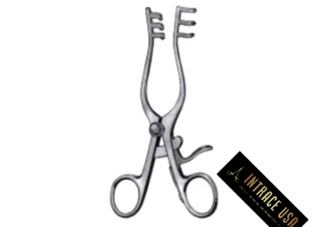 Milligan Retractor - Self-Retaining Surgical Instrument with 3x3 Blunt Prongs - Intrace USA