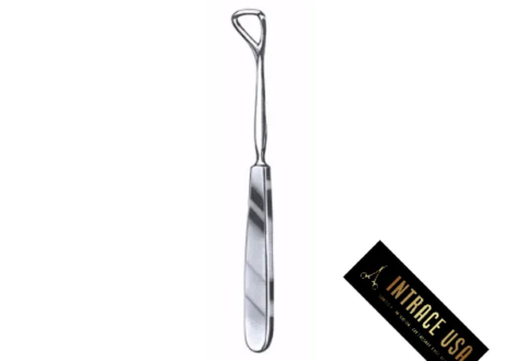 Moritz-Schmidt Tongue Depressor - Wide Fenestrated Stainless Steel ENT Surgical Tongue Tool - Intrace USA