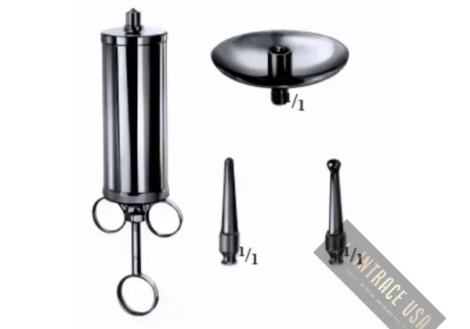 Reiner Ear Syringe Complete - Surgical Grade Chrome-Plated Cerumen Irrigation Instrument - Intrace USA
