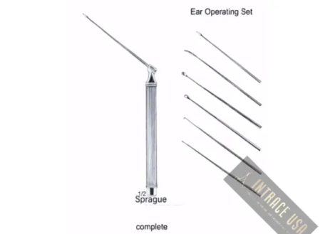 Sprague Paracentesis Needle Ear Operating Set - Complete Surgical Myringotomy Kit - Intrace USA