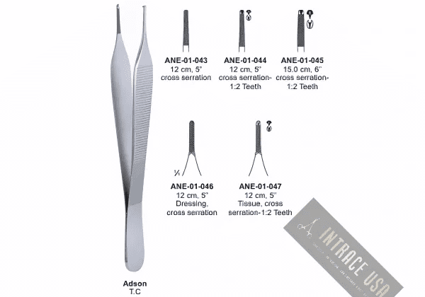 Adson T.C 15.0 cm, 6” cross serration- 1:2 Teeth