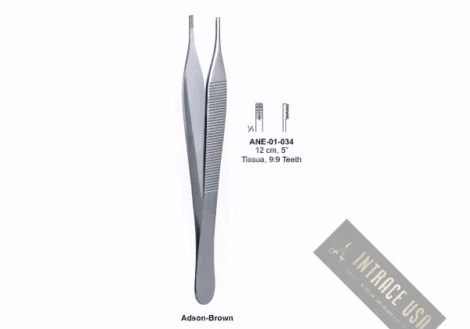 Adson-Brown 12 cm, 5” Tissue, 9:9 Teeth