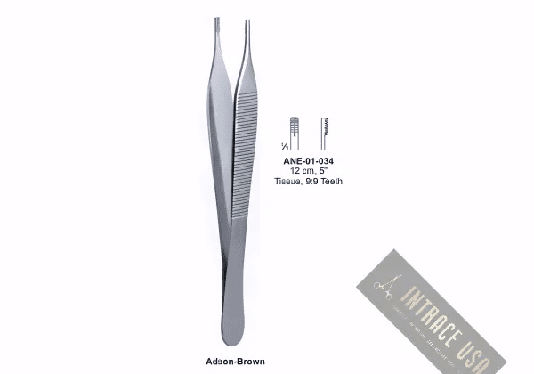 Adson-Brown 12 cm, 5” Tissue, 9:9 Teeth