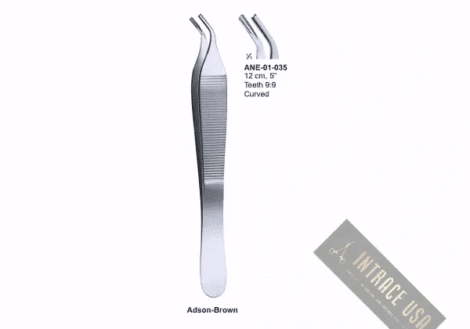 Adson-Brown 12 cm, 5” Teeth 9:9 Curved