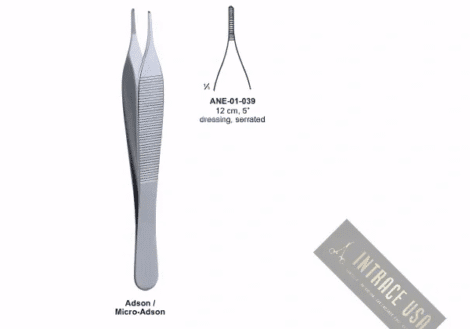 Adson / Micro-Adson 12 cm, 5” dressing, serrated