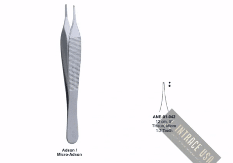 Adson / Micro-Adson 12 cm, 5” Tissue, Micro 1:2 Teeth