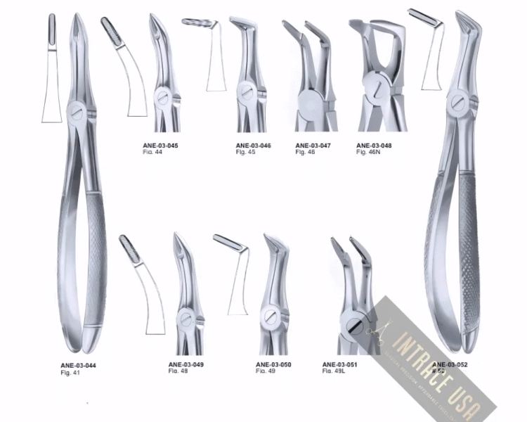 Extracting Forceps Very thin lower roots Fig. 49L