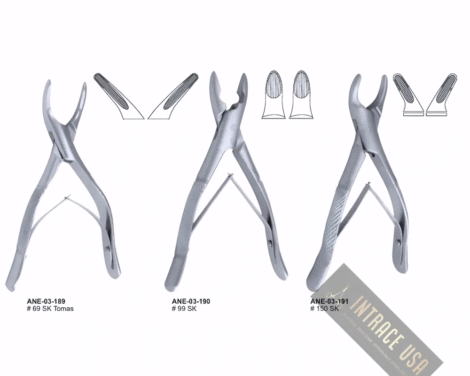 Extracting Forceps upper incisors, premolars, roots Fig. 150 SK