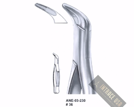 Extracting Forceps lower anteriors, and roots Fig. 36