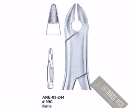 Extracting Forceps Kells upper incisors, canines, premolars Fig. 99C
