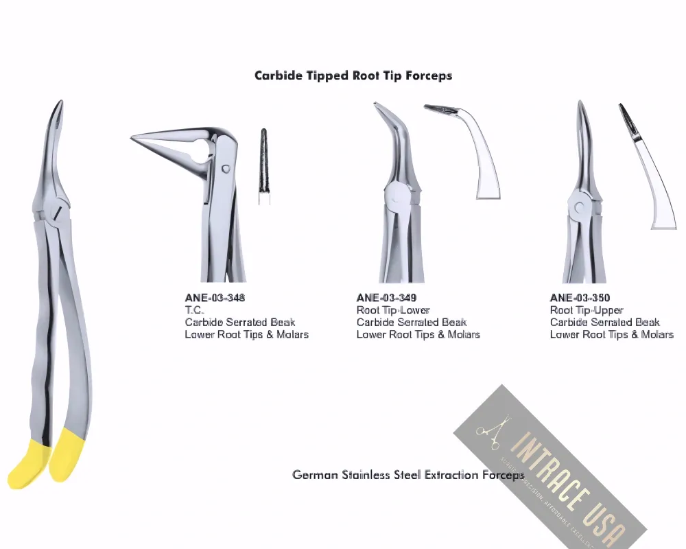 Carbide Serrated Beak Lower Root Tips & Molars T.C.