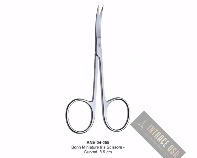 Bonn Miniature Iris Scissors - Curved, 8.9 cm