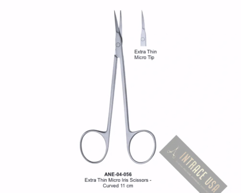 Extra Thin Micro Iris Scissors - Curved 11 cm