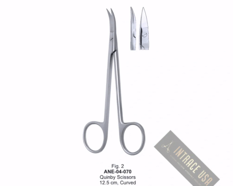 Quinby Scissors 12.5 cm, Curved