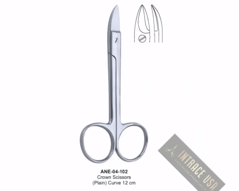 Crown Scissors (Plain) Curve 12 cm