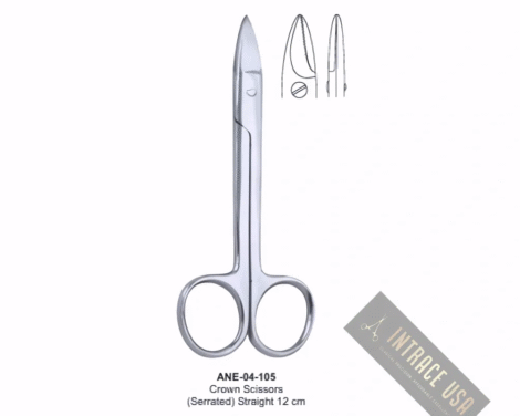 Crown Scissors (Serrated) Straight 12 cm