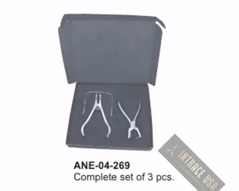 Rubber Dam Clamps Forceps, Complete set of 3 pcs.