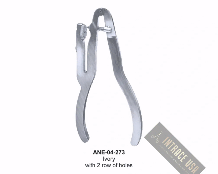 Ivory Rubber Dam Clamps Forceps, with 2 row of holes