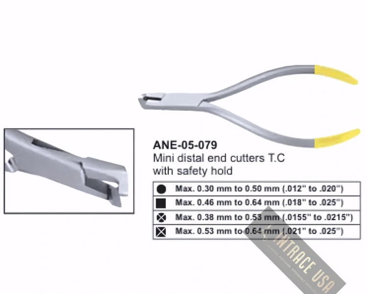 Mini distal end cutters T.C with safety hold