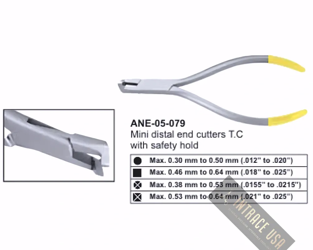 Mini distal end cutters T.C with safety hold
