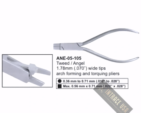 Tweed / Angel arch forming and torquing pliers 1.78mm (.070”) wide tips