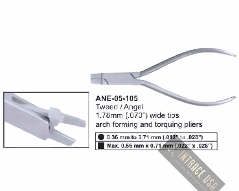 Tweed / Angel arch forming and torquing pliers 1.78mm (.070”) wide tips