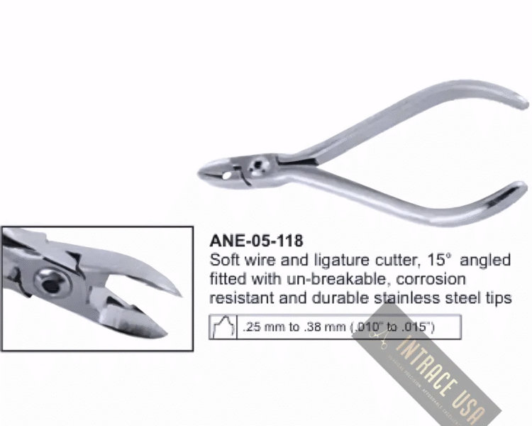 Soft wire and ligature cutter, 15° angled