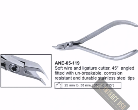 Soft wire and ligature cutter, 45° angled