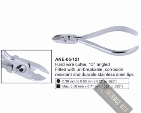 Hard wire cutter, 15° angled