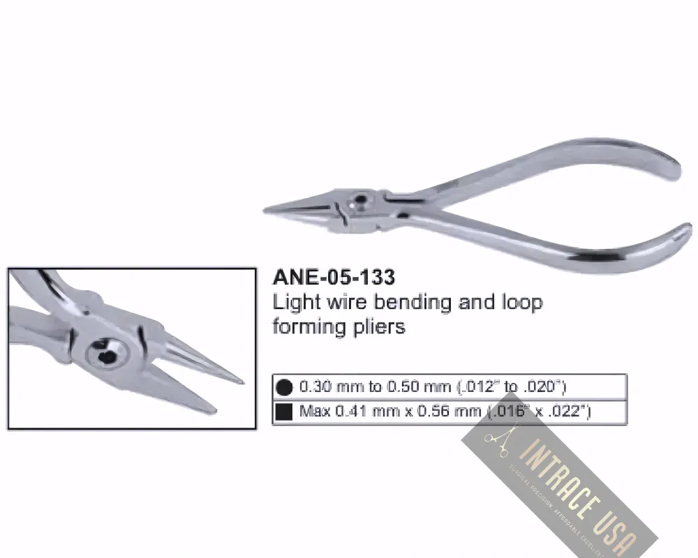 Light wire bending and loop forming pliers