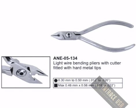 Light wire bending pliers with cutter