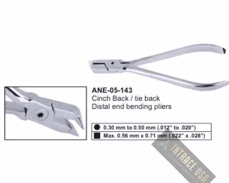 Cinch Back / tie back Distal end bending pliers