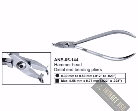 Hammer head Distal end bending pliers