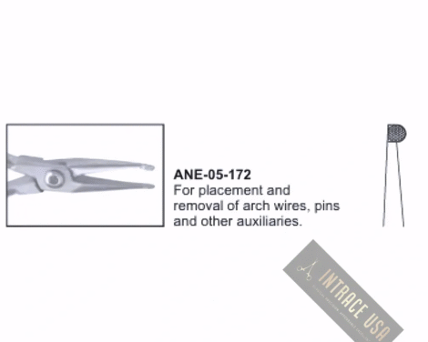 For placement and removal of arch wires, pins and other auxiliaries.