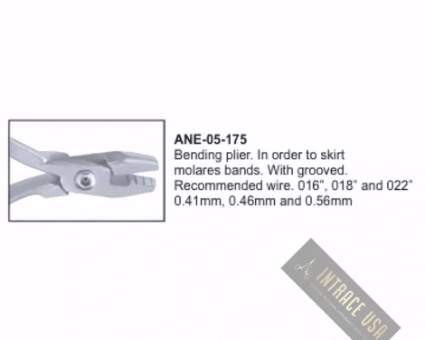 Bending plier. In order to skirt  molares bands