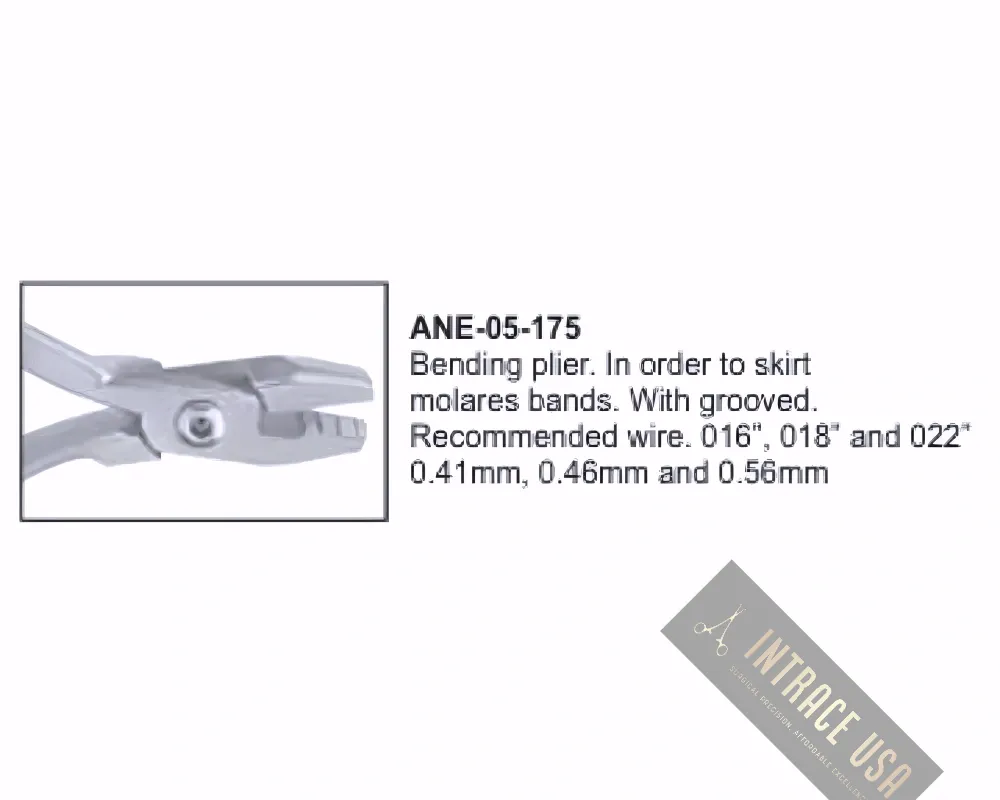 Bending plier. In order to skirt  molares bands