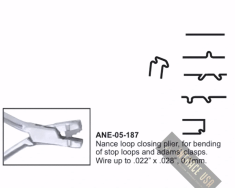 Nance loop closing plier