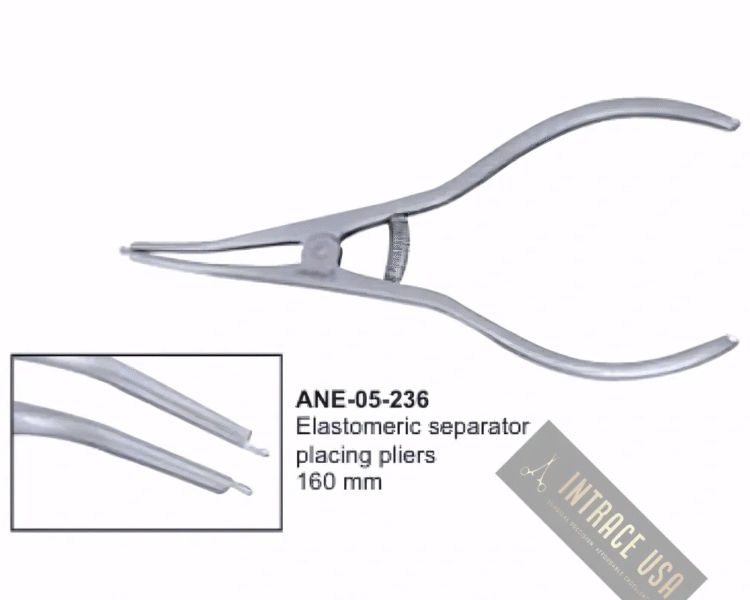 Elastomeric separator placing pliers 160 mm