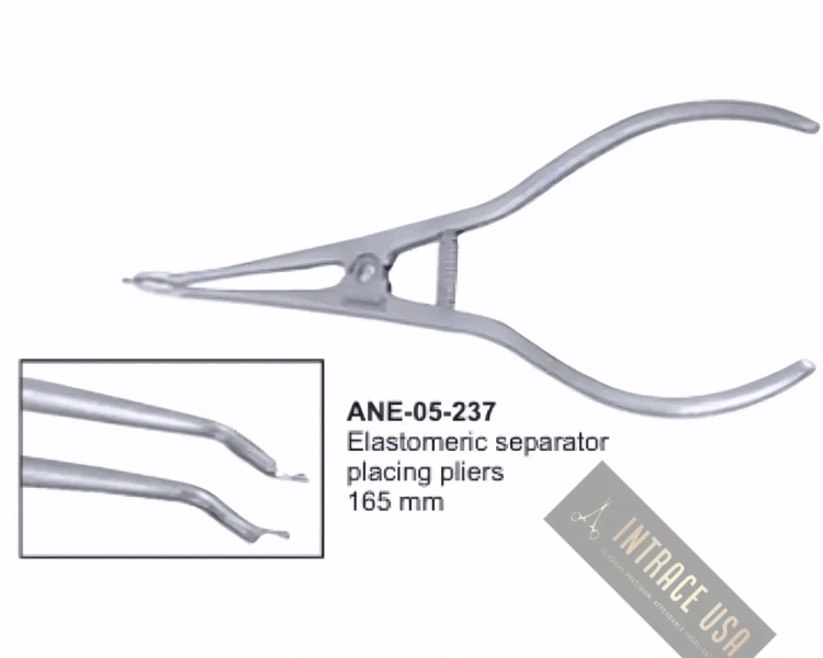 Elastomeric separator placing pliers 165 mm
