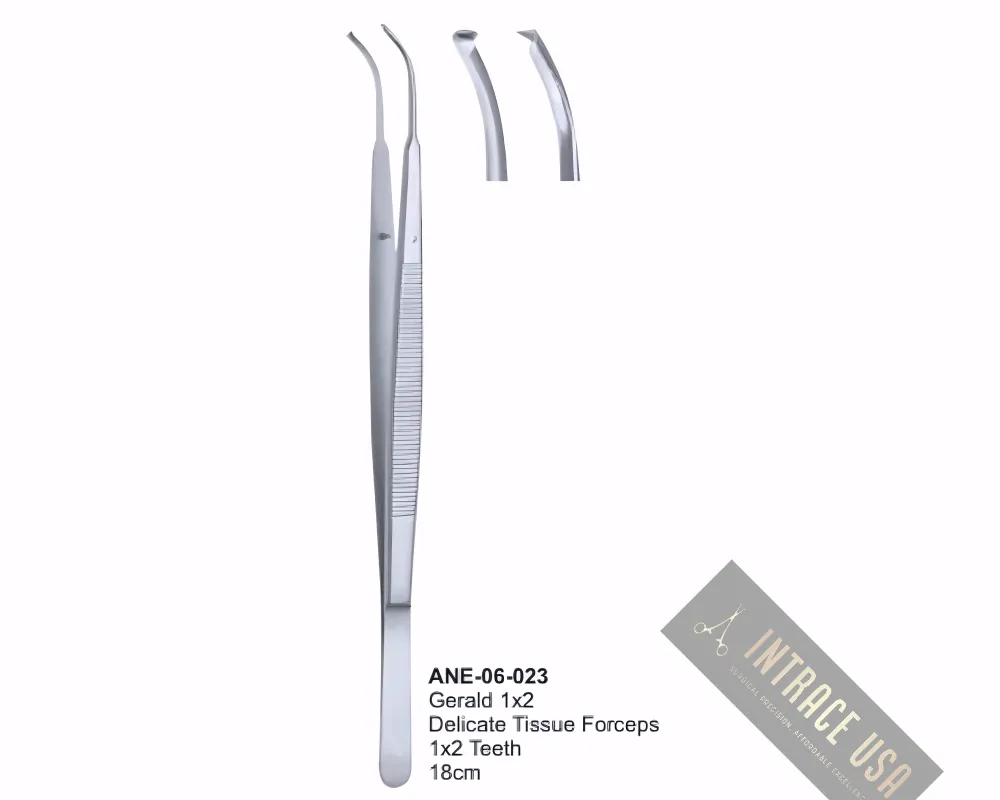Gerald 1x2 Delicate Tissue Forceps 1x2 Teeth 18cm