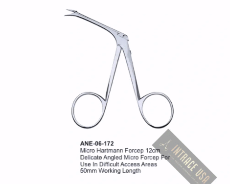 Micro Hartmann Forcep 12cm Delicate Angled Micro Forcep For Use In Difficult Access Areas 50mm Working Length