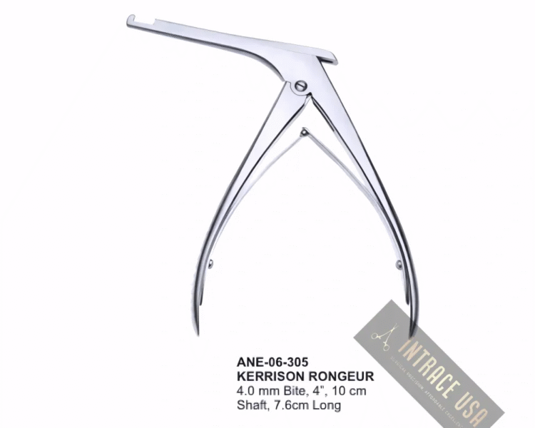 Kerrison Rongeur 4.0 mm Bite, 4”, 10 cm Shaft, 7.6cm Long