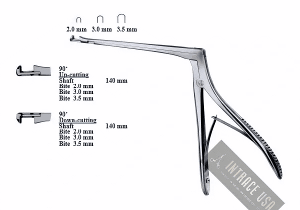Hajek-Koffler Punch Forcep - Surgical Grade Stainless Steel Upward and Downward Biting Sinus Instrument - Intrace USA