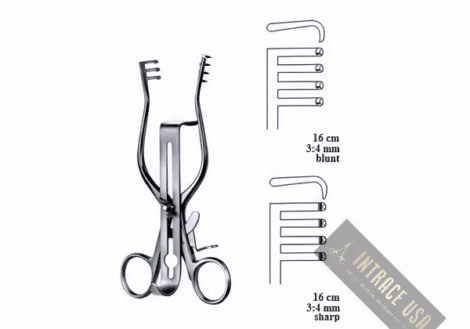 Henley Retractor with Central Blades 3.0x4.0 Teeth