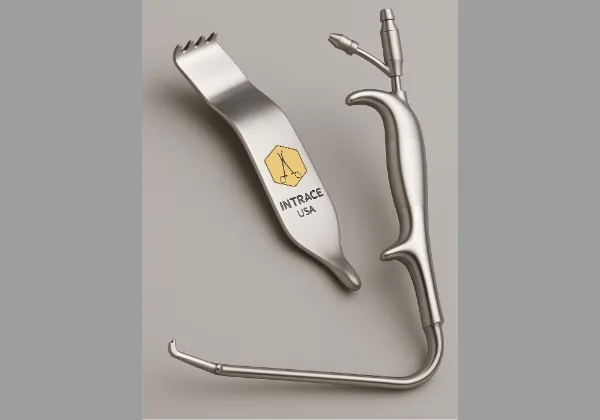 Tebbetts Fiber Optic Retractor with Light guide Blades 23x150mm