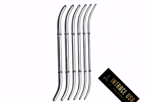 Hank Uterine Dilator Set of 6 (4.5/5.0, 9.5/10.0mm) in Canvas Case - Precision stainless steel gynecological instrument - Intrace USA