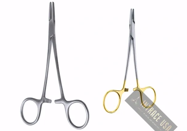 Halsey Needle Holder With - Precision stainless steel needle holder - Intrace USA